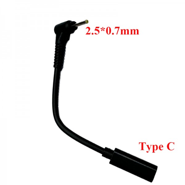USB Type C female to 2.5*0.7mm male PD 100W Charging Cable for Laptop Adapter Converter Cable