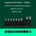 10pcs/set Universal adapter converter for laptop dc power charger connectors 5.5*2.1mm female jack