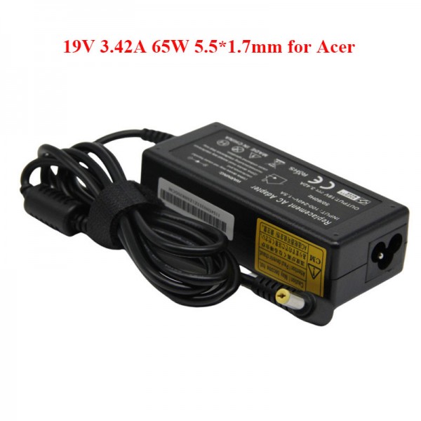 65W Laptop Power Adapter 19V 3.42A 5.5*1.7mm For Acer Laptop AC 100-240V DC Charger Power Supply