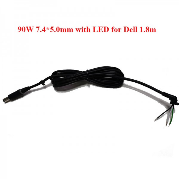 Laptop Adapter Cable Straight 7.4*5.0mm LED For Dell DC Power Cable Curved Protector 1.8m