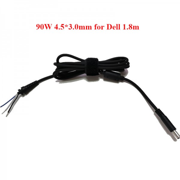 Laptop DC Power Plug Cord Cable 90W 4.5*3.0mm for Dell Adapter Charger Cable Round Protector Band 1.8m