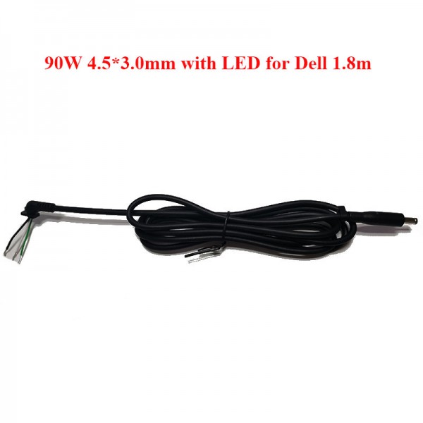 Laptop power supply charger cable 4.5*3.0mm with led for dell dc plug cord cable 1.8m