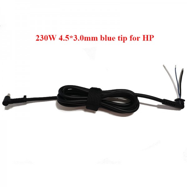 DC Power Plug Cable 4.5*3.0mm Blue Tip 230W 1.8m For HP Laptop Charger Curved Protector Bend Cord