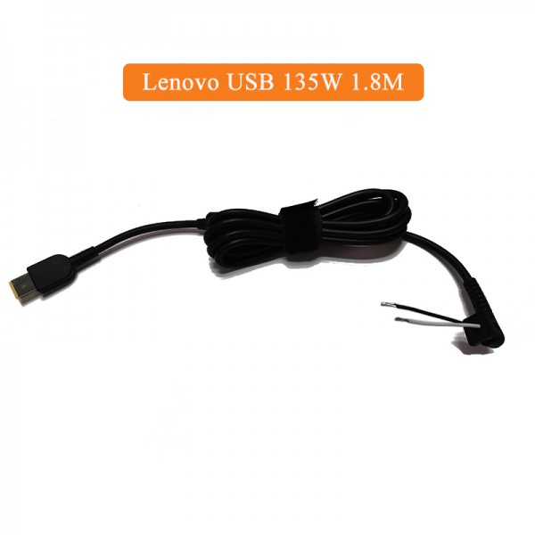 1.8m DC Plug Power Cord 135W Square USB 16AWG For Lenovo Laptop adapter charger cable